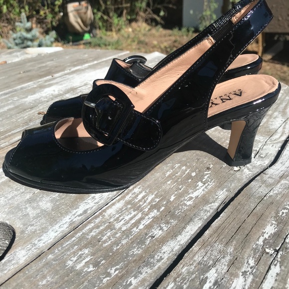 Anyi Lu Patent Leather Peep-Toe Heels - Picture 1 of 8